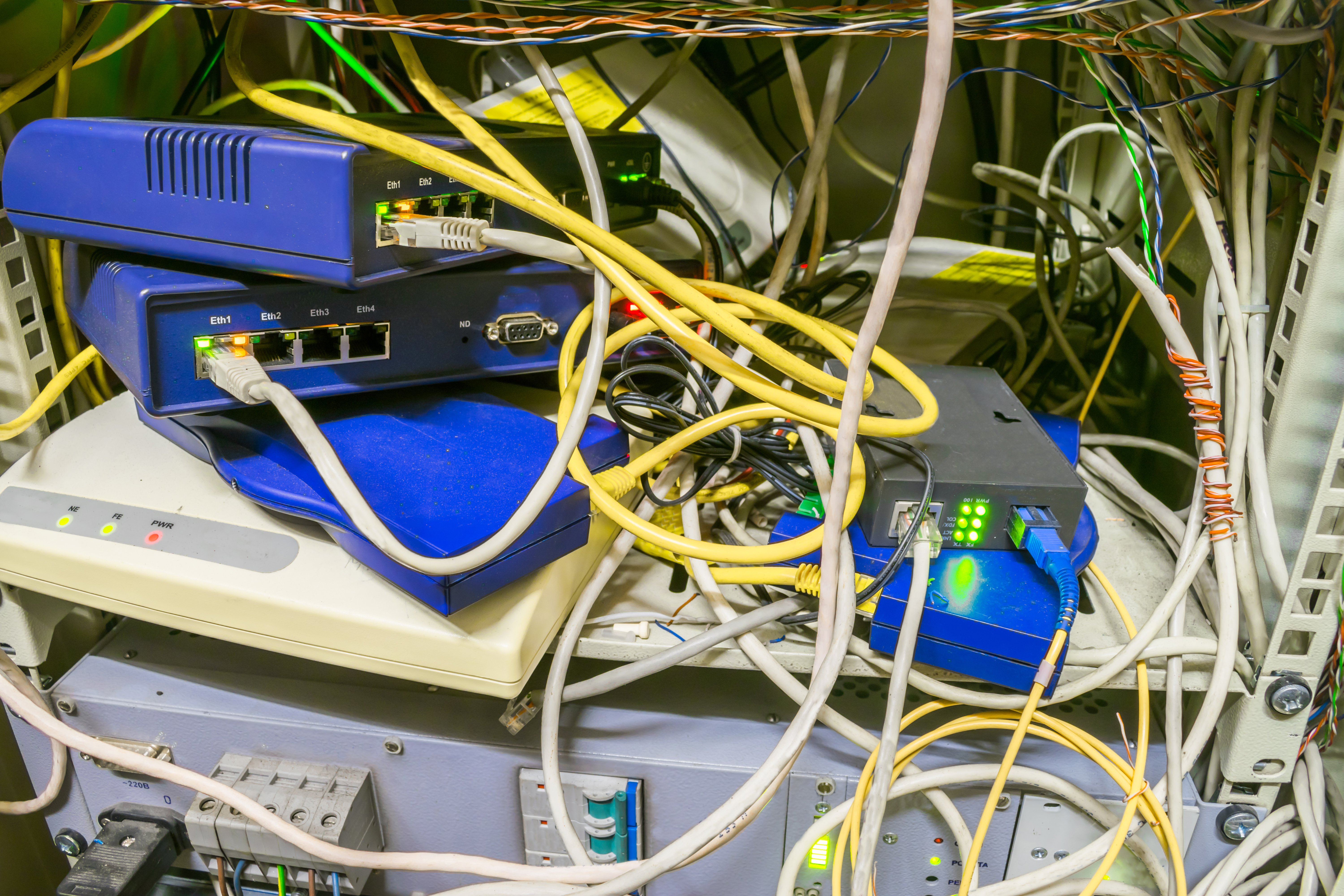Old Comms Setup with switched and cables